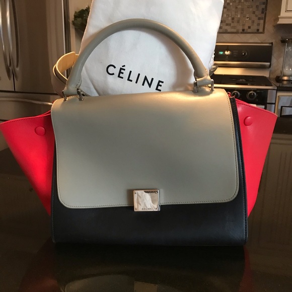 Celine Handbags - CELINE Brand (Authentic) Tri-Colored Trapeze Bag